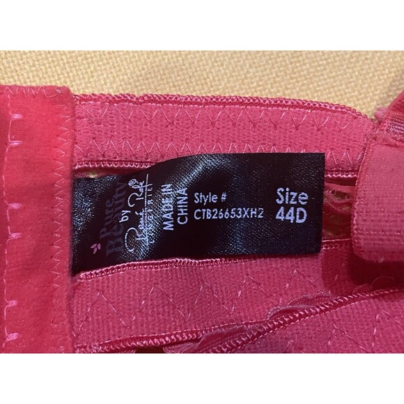 Rene Rafe Full Size Bra Size 44D Bright Pink Removable Straps - Picture 6 of 6